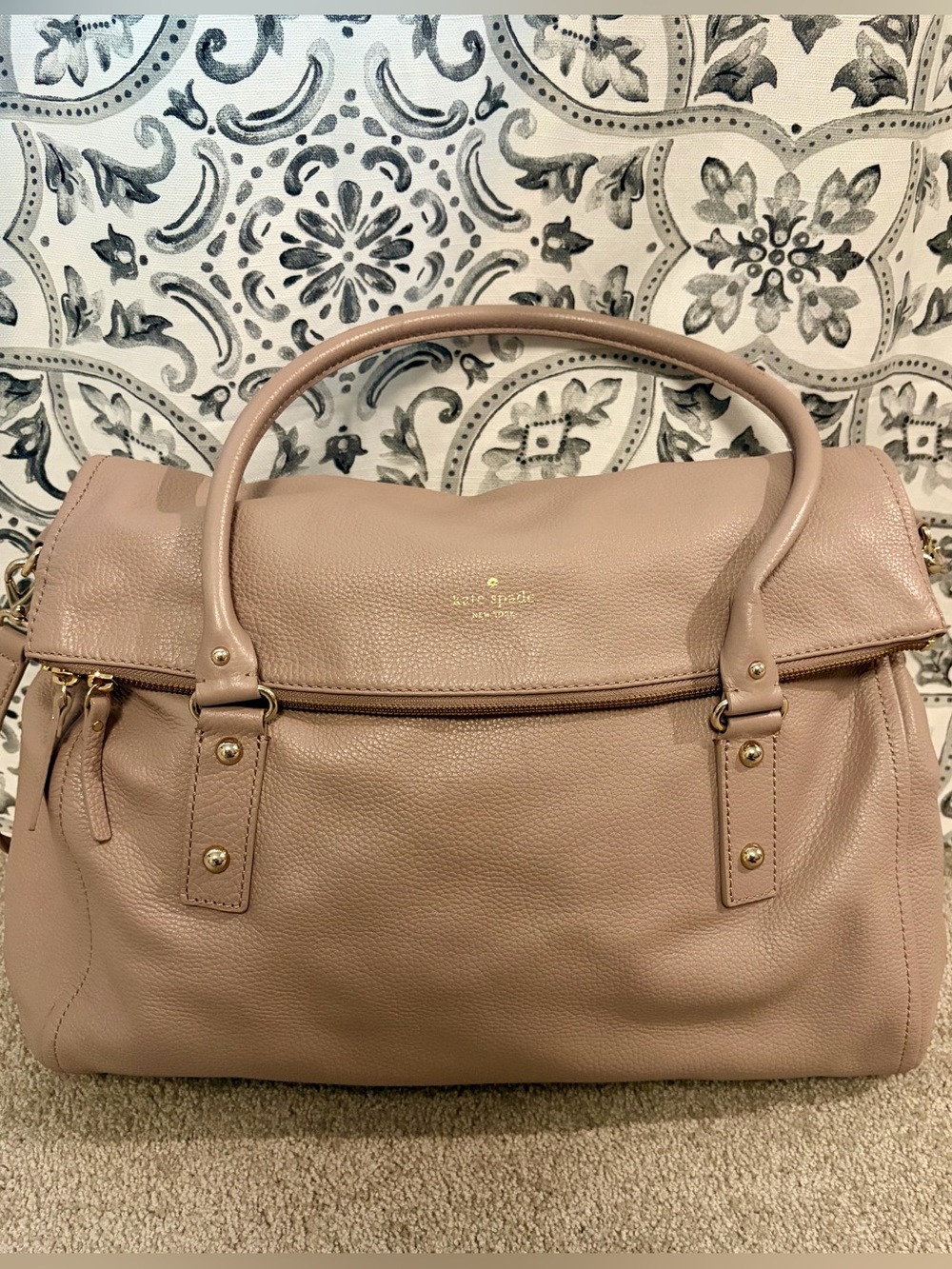 Kate Spade Large Cobble Hill Leslie Bag Oyster Tan